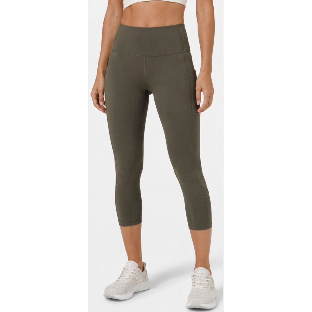 Lululemon Pace Rival High-Rise Crop Leggings Women’s Size 8 Dark Olive Green 22”
